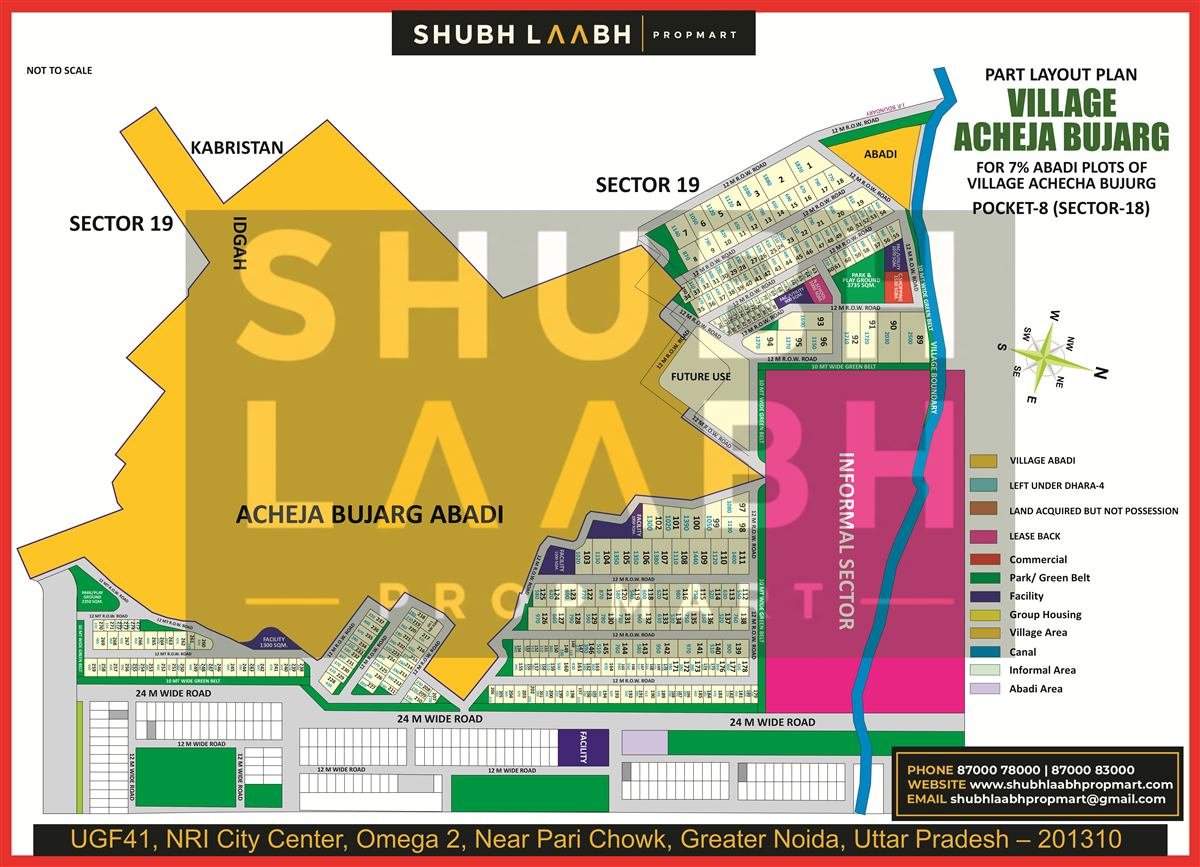 Village Abadi — Acheja Bujarg Part Sector 18 map