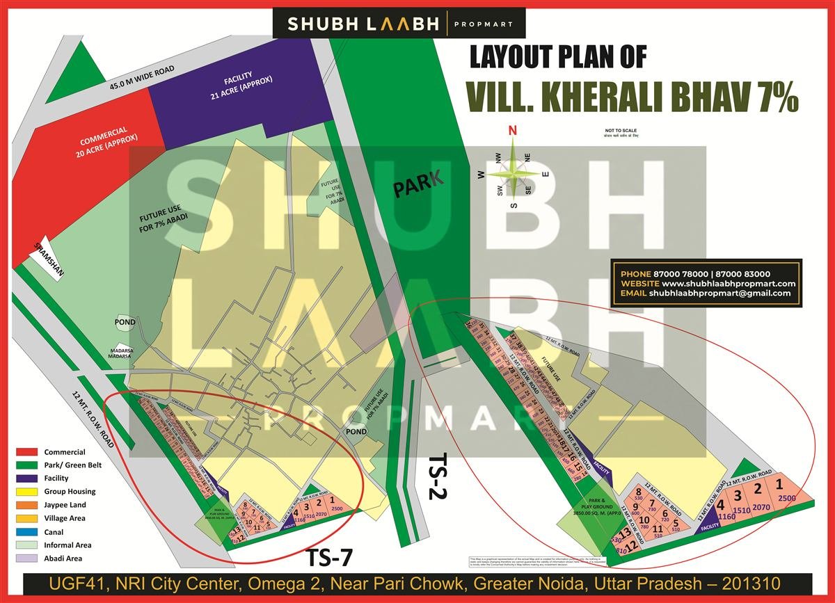 Village Abadi — Kherali Bhav map