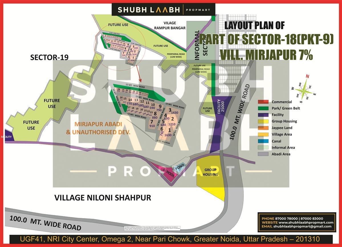 Village Abadi — Mirjapur Part Sector 18 map