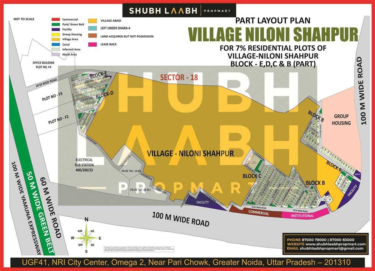 Village Abadi — Niloni Shahpur Block-E,D,C and B Part map