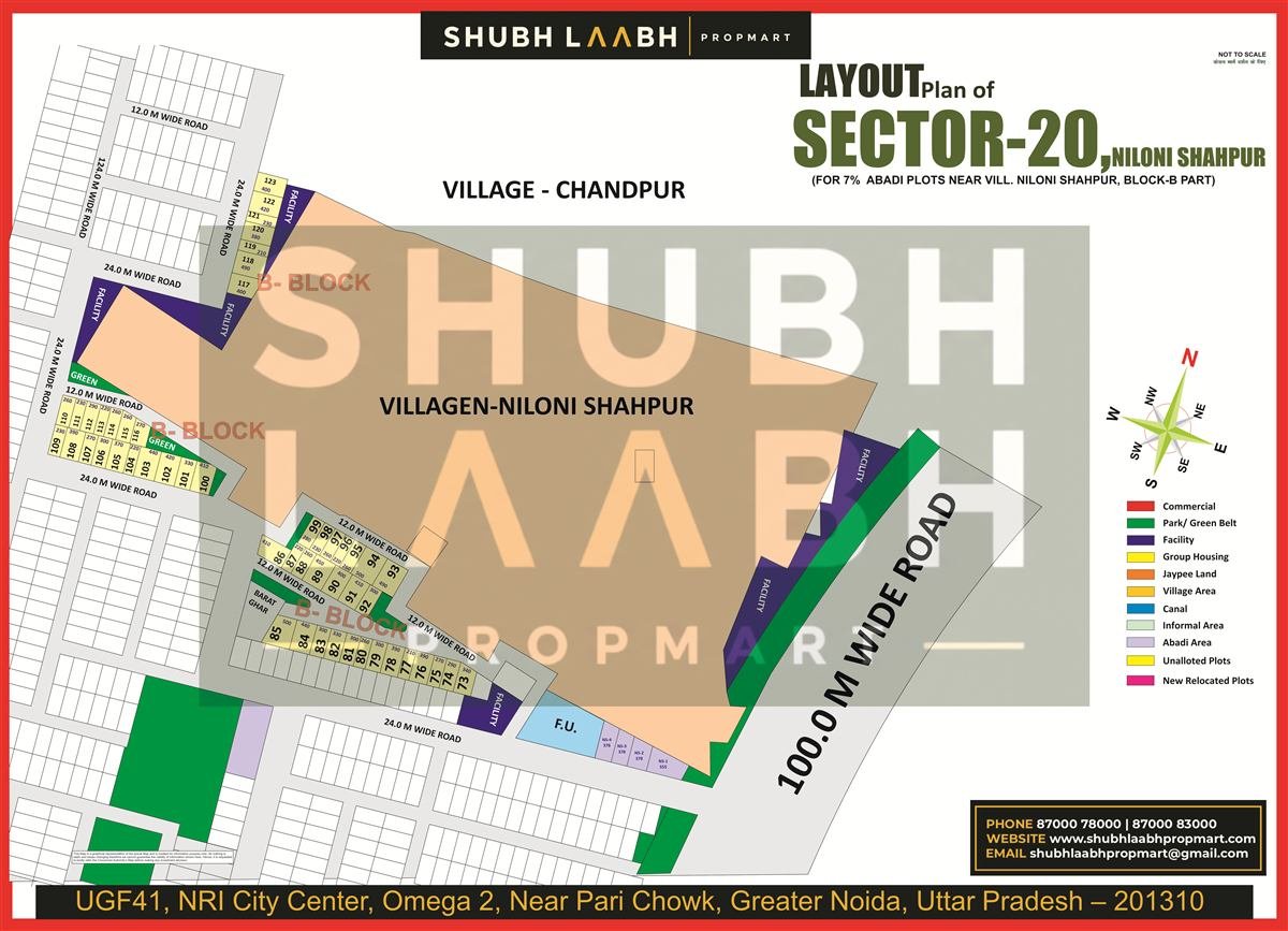 Village Abadi — Niloni Shahpur Sector 20 map