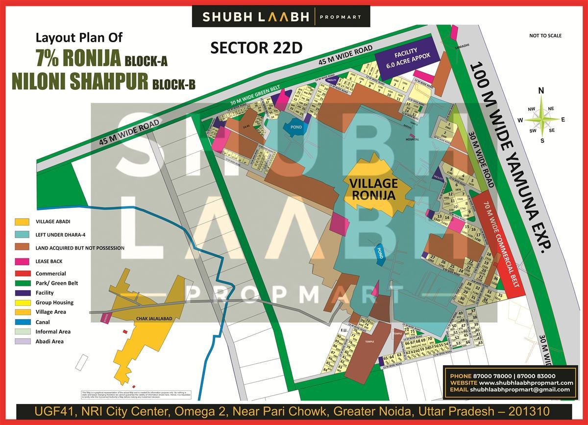 Village Abadi — Ronija Block-A and Niloni Shahpur Block-B map