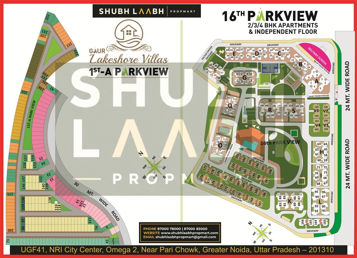 Gaur Yamuna City — 1st-A Parkview and 16th Parkview map