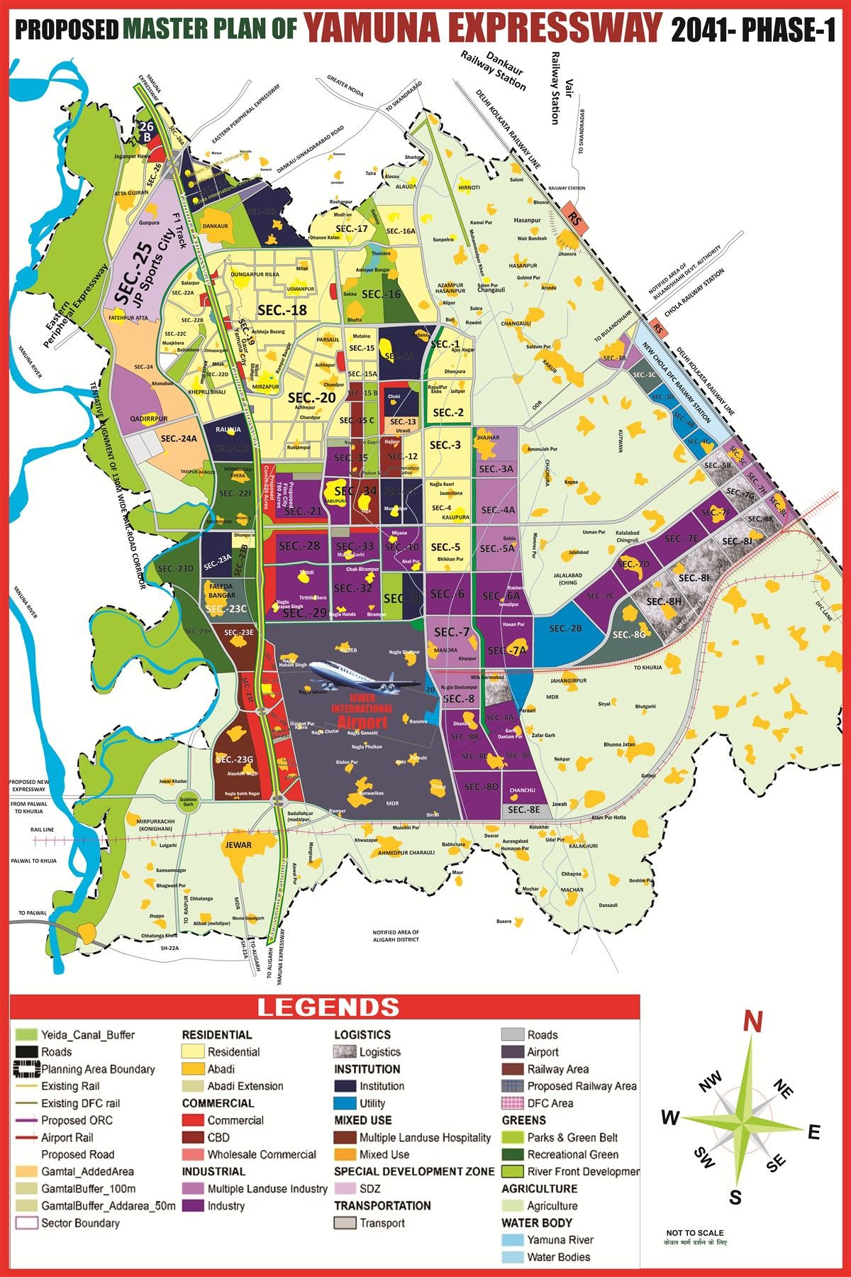Yamuna Master Plan 2041 map
