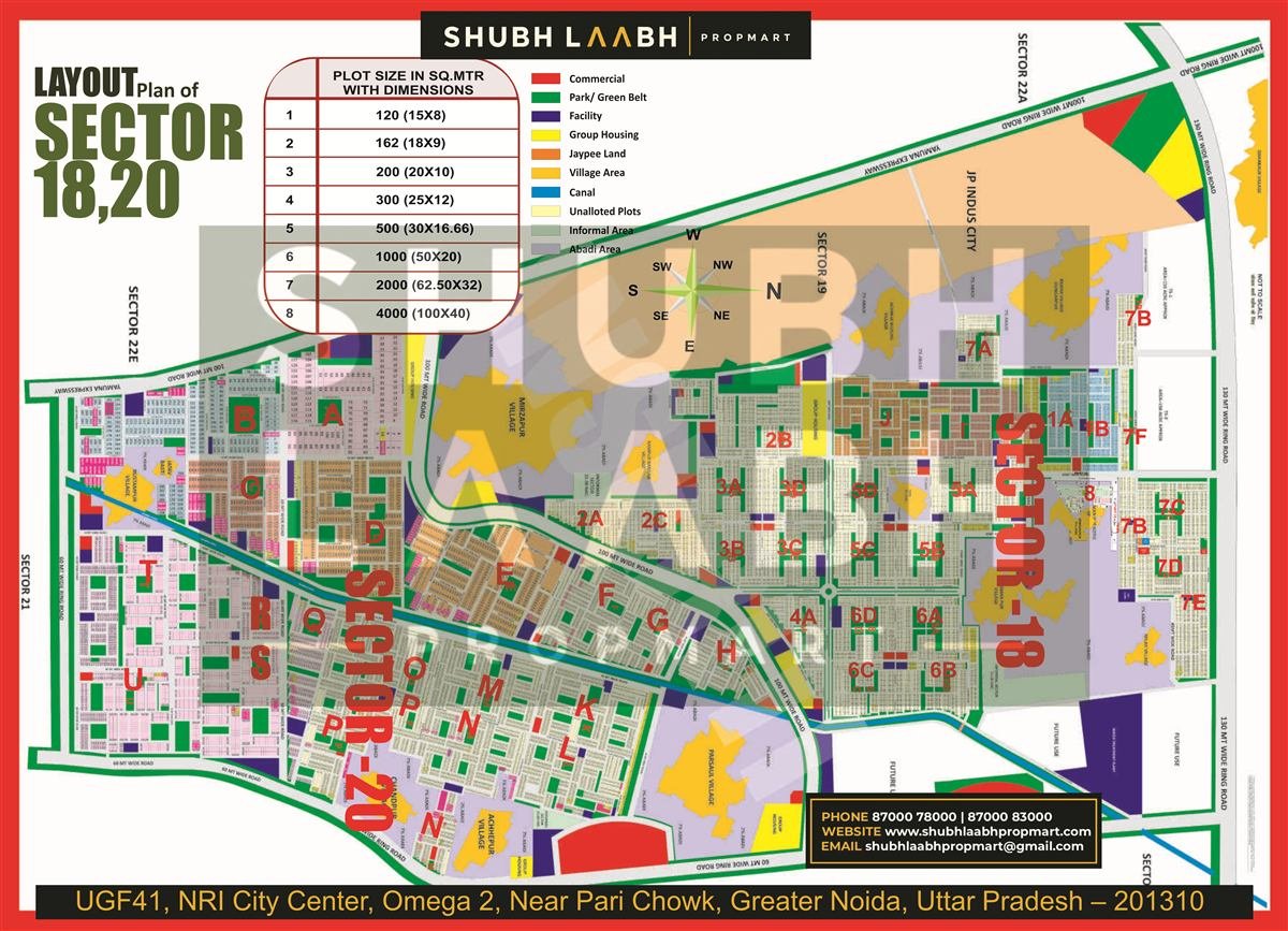 Sectors 18 and 20 Overview map